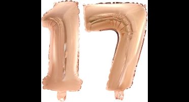 Folieballon nr. 17 Rosé Rosé Goud 41cm
