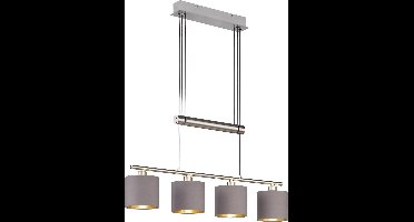 LED Hanglamp - Trion Gorino - E14 Fitting - 4-lichts - Rechthoek - Mat Bruin - Aluminium