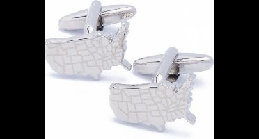 Manchetknopen - Amerika Kaart Outline met Staten