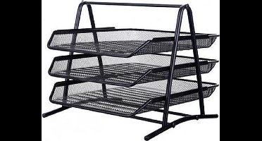 Documenten sorteer rek - Brievenbak metaal - sorteerrek met 3 vakken - brievenbakjes - voor documenten - zwart