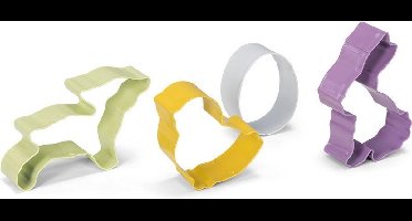 uitsteekvormen Pasen 10 cm RVS 4-delig