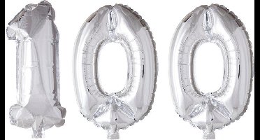 Folieballon 100 jaar zilver 41cm