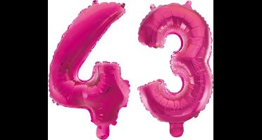 Folieballon 43 jaar roze 86cm