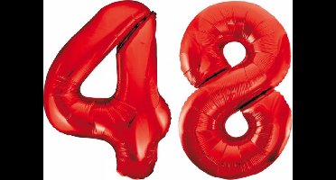 Folieballon 48 jaar rood 86cm