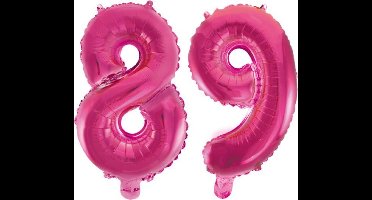 Folieballon 89 jaar roze 86cm