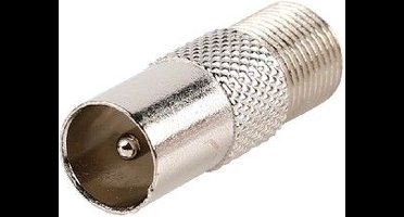 Coax-Adapter F Coax Male (IEC) - F-Connector Female Zilver