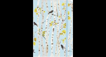 Peter Pauper compacte notitieboek - Birch Woods - met elastieksluiting - 13x18 cm