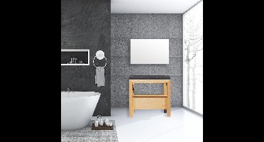 BADKAMERMEUBEL RUBIO WOOD EIKEN NATUURSTEEN 100 1 kraangat