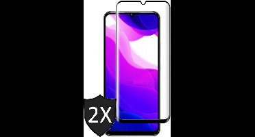 Screenprotector geschikt voor Xiaomi Mi 10 Lite - Full Screen Protector Glas - 2 Stuks