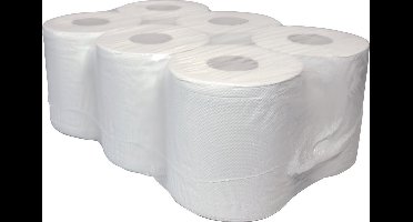 Poetspapier | 2-laags | 19cm | 108m | papier | wit | 6 stuks