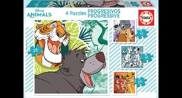 Educa - puzzel - progressief - 4 puzzels 12-16-20-25 stukjes - Disney animals