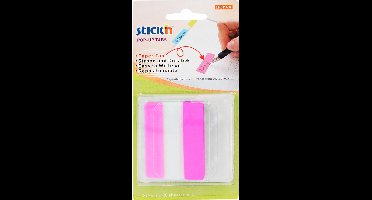 Stick'n Bladwijzers - Extra stevig - Sticky index tabs - 38x50mm - Roze - 10 tabs in houder