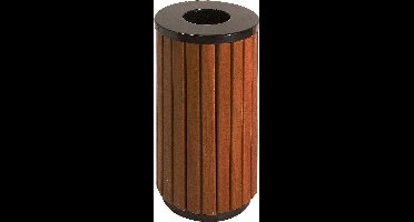 Buitenafvalbak rond 40 liter houtlook, zwart