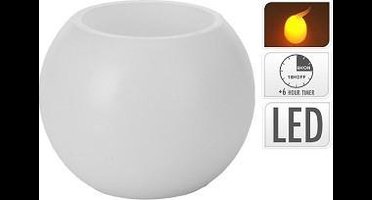 Kaarsbal LED 7,5x6cm Wit