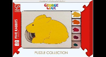 Hape Vormenpuzzel Five Rabbits Junior Hout 5 Stukjes