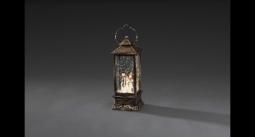 Konstsmide 2889 - Kerstdecoratie - 1 lamps LED sneeuwlantaarn met sneeuwpop - 11x27 cm - op batterij - voor binnen - warmwit