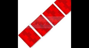 Reflecterende Tape Rood - 5x5 cm Stickers - Per meter
