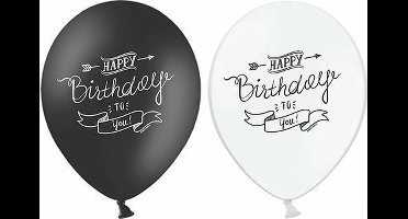 Partydeco - Ballonnen Happy Birthday classic 50 stuks