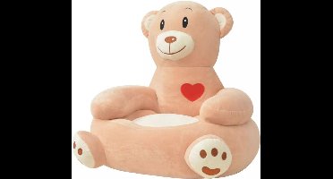 vidaXL - Pluche - kinderstoel - beer - bruin