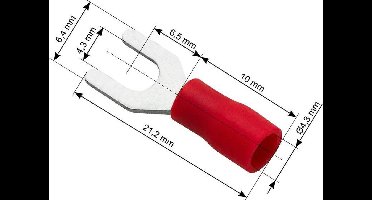 Vorkkabelschoen Rood 4.3-6.4 mm - Gat diameter 4,3 mm - M4 - 100 Stuks