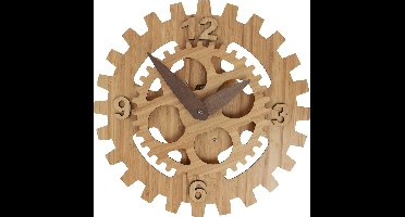 United Entertainment ® - Tandwiel Wandklok Bamboe