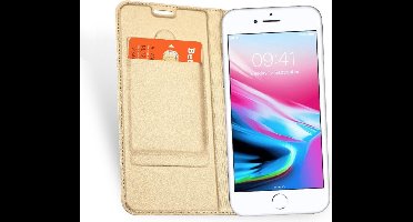 Hoesje geschikt voor Apple iPhone 8 - Kunstlederen Wallet Hoesje Goud 360 Graden Beschermend Telefoonhoesje