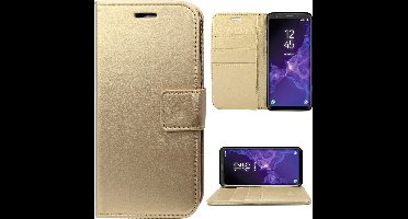 Hoesje geschikt voor Samsung Galaxy S9 Kunstlederen Bookcase met Siliconen TPU Telefoonhouder - Goud - van iCall