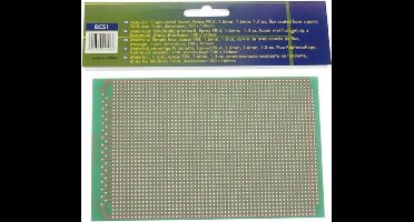 Velleman Eurocard, 100 x 160 mm, 1 contact per eiland, enkelzijdig, eurodin DIN41612 en DIN41617, epoxy FR-4, groen