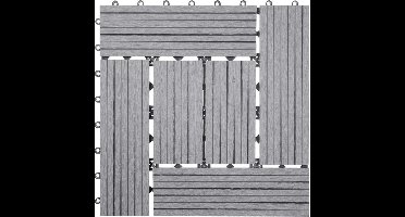 WPC hout vloertegel 11 stuks (grijs 2)