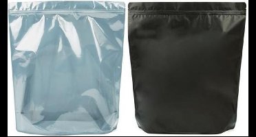 Stazakken Transparant/Zwart 10,2x6x15,2cm | 57 gram (100 stuks)
