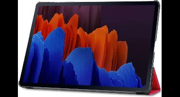 Just in Case tablet Hoes geschikt voor Samsung Galaxy Tab S7 Plus - TriFold Bookcase - Rood