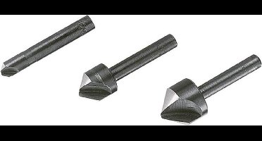 wolfcraft - Verzinkboor set gereedschapsstaal, 3-delig, ronde schacht - 2504000