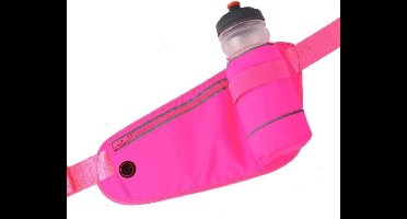 LB-441 Heuptas sport rennen waterproof smartphone riem fleshouder Heup band - Hardloopband Telefoon - Sportband - Hardloop Riem - Roze