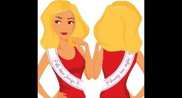 Paper Dreams Sjerp Jarig, Wijn! Dames 85 Cm Polyester Roze/wit