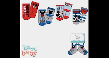 4 paar Mickey Mouse BABY sokjes maat 0/6 maanden