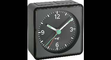 TFA Dostmann 60.1013.01 Wekker Quartz Zwart Alarmtijden: 1 Fluorescerende Wijzers
