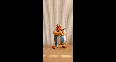 Asterix Figuur: Obelix met Dogmatix - Idéfix 8 cm Handbeschilderd.