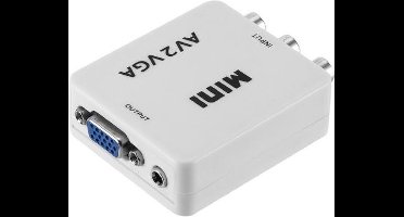 Composiet 3RCA naar VGA + 3,5mm Jack audio video converter / wit