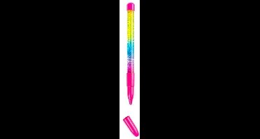 Glitter pen / glitterpennen / roze /19.5 cm / balpen / Kunststof pen Liquid Glitter