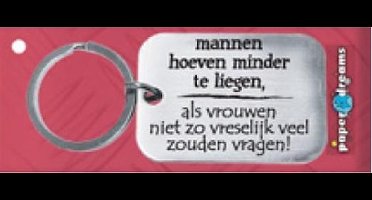 Paper Dreams | RVS Sleutelhanger | Mannen hoeven minder te liegen