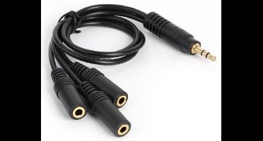 3,5mm Jack naar 3x 3,5mm Jack stereo audio splitter - zwart - 0,30 meter