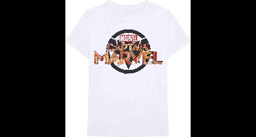 Marvel Captain Marvel Heren Tshirt -XL- New Logo Wit