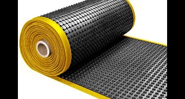 Ergonomische werkplaatsmat op rol - Met gele rand - Dikte 15 mm - Breedte 91 cm
