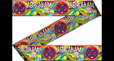 Markeerlint afzetlint ballonnen Abraham 50 jaar 15 meter.