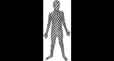 Morphsuit Geblokt Zwart/Wit Kind - Maat S