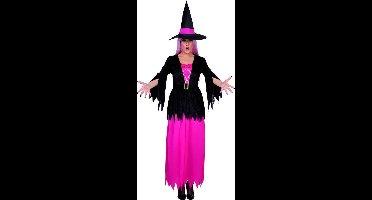 "Roze en zwarte heks kostuum voor vrouwen Halloween kleding - Verkleedkleding - Medium"
