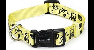 Beeztees - Halsband Monster geel - 20-30cm - hondenriem