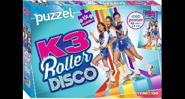 K3 Puzzel - K3 Rollerdisco - met poster 40x60 cm / 104 stukjes