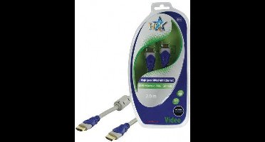 HQ - 1.4 High Speed HDMI kabel  - 2 m - Grijs/Blauw