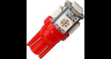 T10 - ROOD - 5 LED - 12V - 5050 SMD
